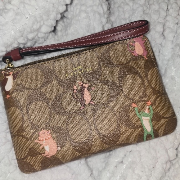 Coach Brown Wristlet novelty with Animal Print NWOT - Picture 1 of 5